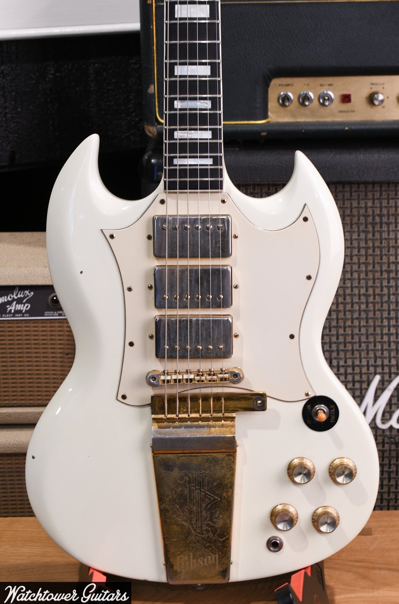 1969 Gibson SG Custom Polaris White - Refin